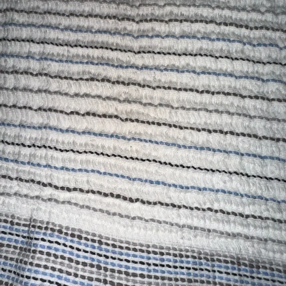 Inup Home Cotton Summer Throw Waffle Weave White,taupe, black, grey and blue